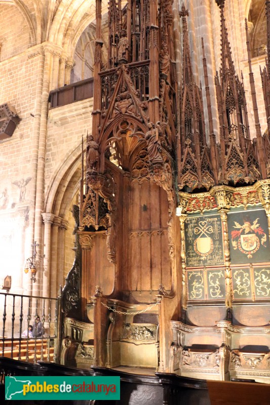 Barcelona - Catedral. Cadira del bisbe