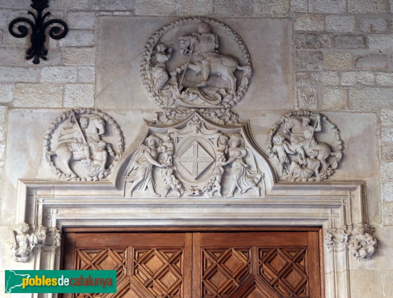 Barcelona - Palau de la Generalitat. Porta del saló Verge de Montserrat