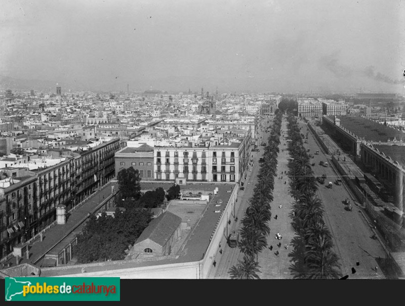 Barcelona - Passeig de Colom (Foto: <i>Carles Fargas, Josep M. Co de Triola -Arxiu Centre Excursionista de Catalunya-</i>, inicis segle XX) Barcelona - Passeig de Colom