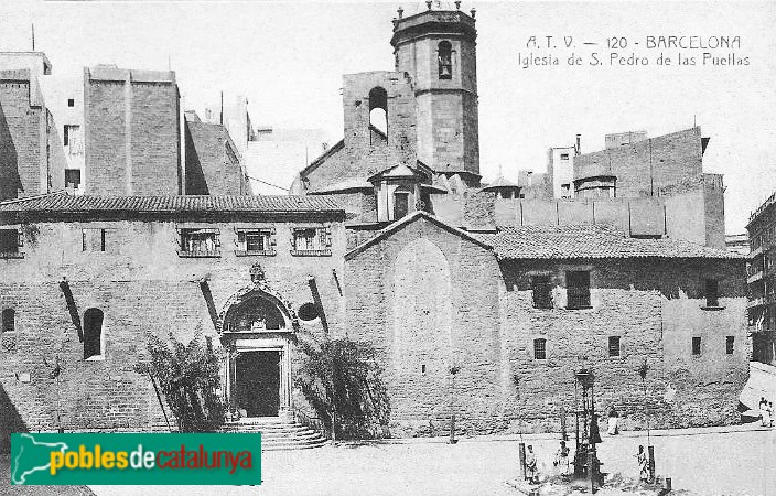 Barcelona - Sant Pere de les Puelles, postal antiga