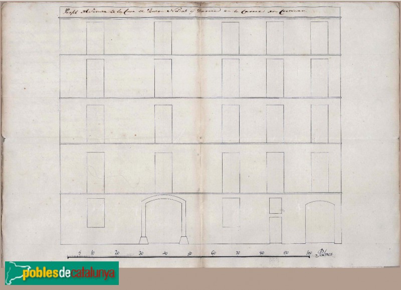 Barcelona - Carrer d'en Cortines, 25-27, plànol (Arxiu Històric de la Ciutat de Barcelona)