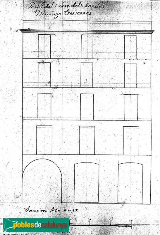 Barcelona - Carrer Carders, 43, plànol 1798 (Arxiu Històric de la Ciutat de Barcelona)