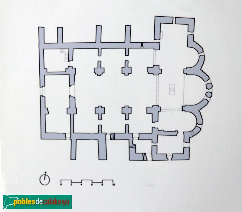 Cruïlles - Monestir de Sant Miquel de Cruïlles, planta