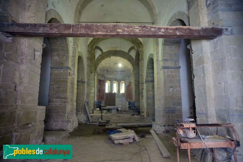 Cruïlles - Monestir de Sant Miquel de Cruïlles, durant les obres de restauració