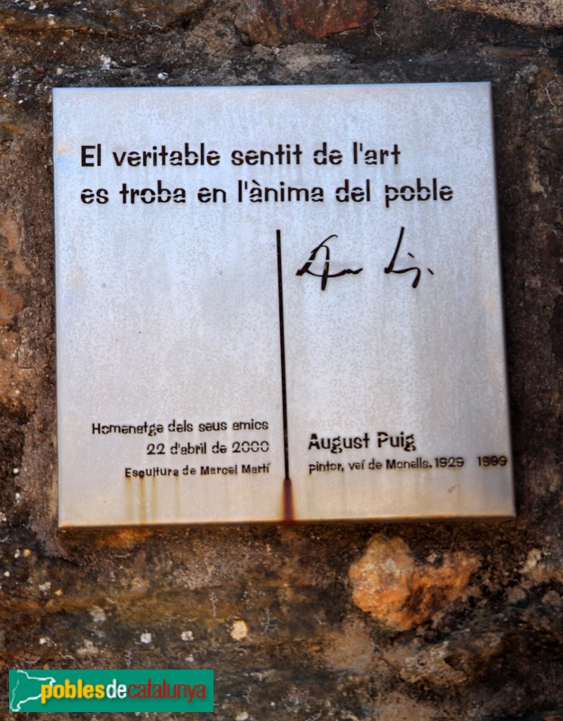 Monells - Escultura d'homenatge a August Puig