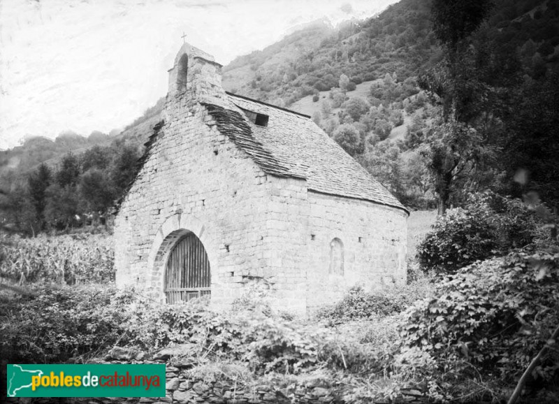 Les - Capella de Sant Blai - Juli Soler 1907 (Foto: Juli Soler Santaló - Arxiu Fotogràfic Centre Excursionista de Catalunya -, 1907) Les - Capella de Sant Blai - Juli Soler 1907