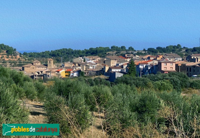 Panoràmica de la Pobla de Cérvoles (Foto: Albert Esteves, 2020) Panoràmica de la Pobla de Cérvoles