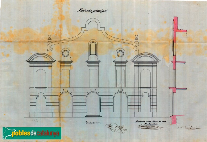 Barcelona - Planella, 19-23. Plànol Arxiu Municipal del Districte de Sarrià-Sant Gervasi