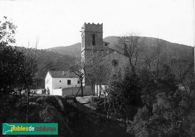 Barcelona - Església de Santa Maria de Vallvidrera (Foto: Juli Vintró -Arxiu Fotogràfic de Barcelona-, inicis segle XX) Barcelona - Església de Santa Maria de Vallvidrera