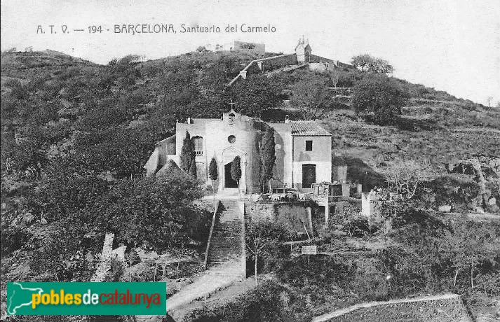 Barcelona - Santuari de la Mare de Déu del Mont Carmel. Postal antiga