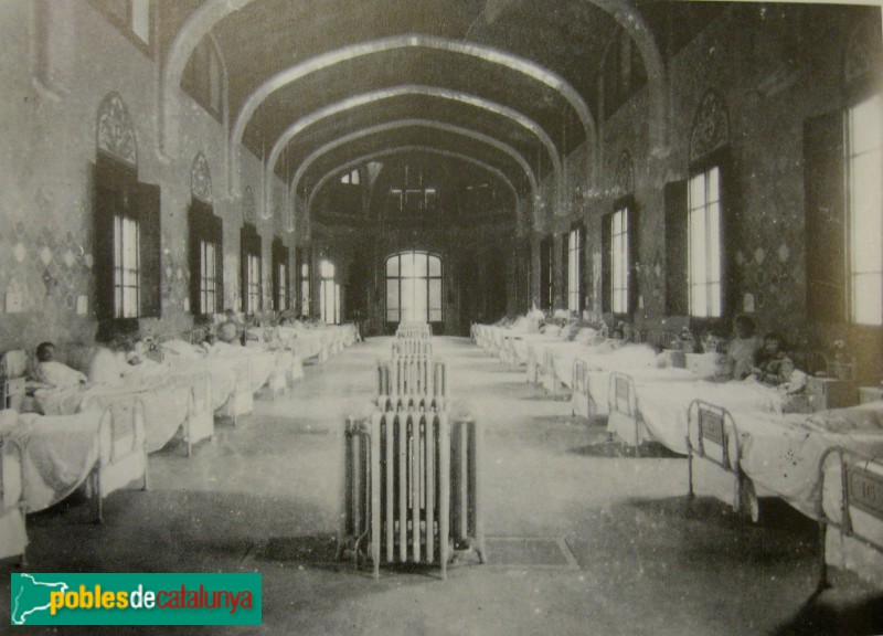 Hospital de Sant Pau - Pavelló de Sant Rafael. Fotografia antiga d'autor desconegut Hospital de Sant Pau - Pavelló de Sant Rafael. Fotografia antiga d'autor desconegut