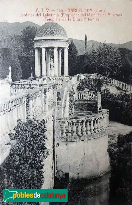 Barcelona - Jardins del Laberint d'Horta. Postal antiga