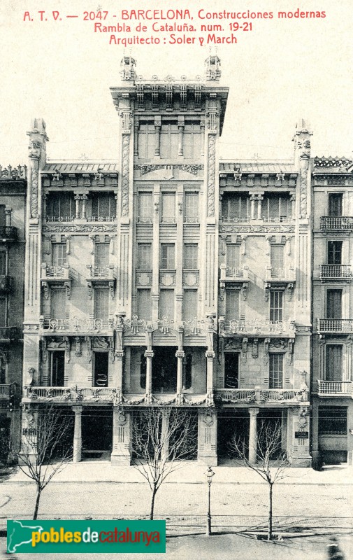 Barcelona - Rambla Catalunya, 19-21. Estat original abans del bombardeig