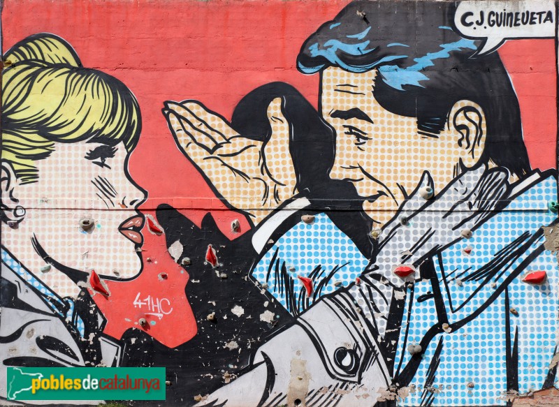 Barcelona - Mural davant de Ca n'Amell Gran