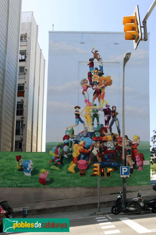 L'Hospitalet de Llobregat - Mural <i>L'Hospitalet és diversitat</i> (Foto: Albert Esteves, 2021) L'Hospitalet de Llobregat - Mural <i>L'Hospitalet és diversitat</i>