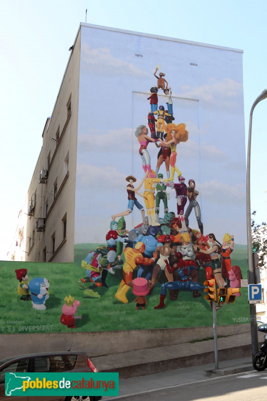 L'Hospitalet de Llobregat - Mural <i>L'Hospitalet és diversitat</i> (Foto: Albert Esteves, 2021) L'Hospitalet de Llobregat - Mural <i>L'Hospitalet és diversitat</i>