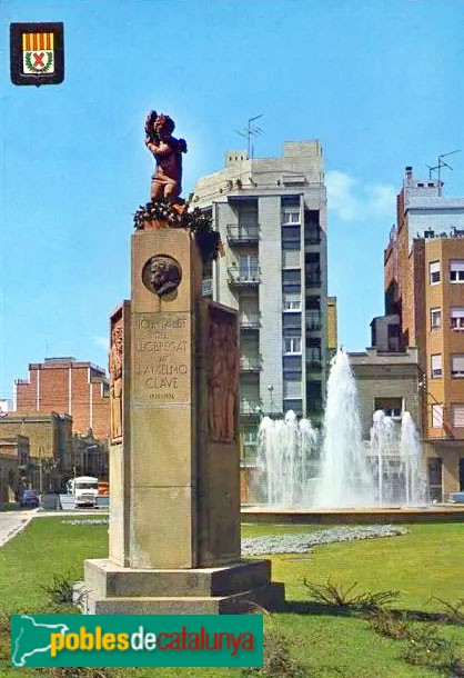 L´Hospitalet de Llobregat - Monument a Clavé. Postal anys setanta