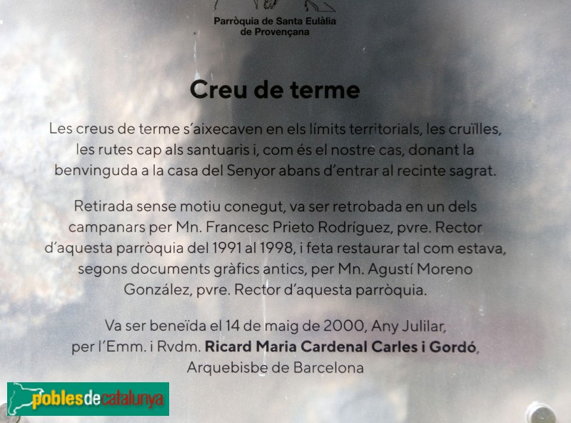 L'Hospitalet de Llobregat - Creu de terme de Santa Eulàlia (Foto: Albert Esteves, 2021) L'Hospitalet de Llobregat - Creu de terme de Santa Eulàlia