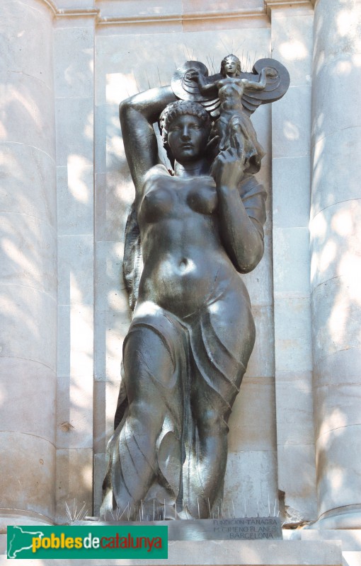 Barcelona - Escultura <i>Dona amb ángel</i> (Vicenç Navarro)