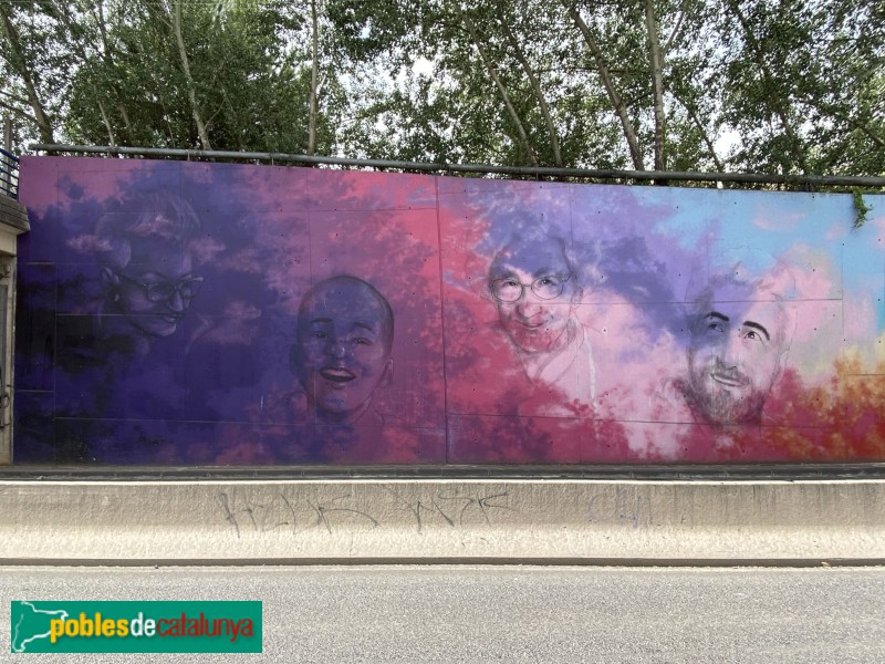 Cornellà de Llobregat- Mural a l'entrada del túnel del Tram