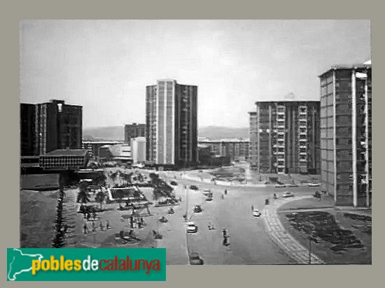 Cornellà de Llobregat - Plaça de Sant Ildefons, als anys setanta