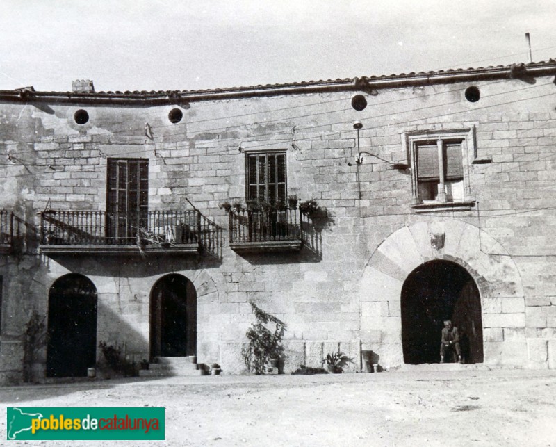 Vinaixa - Cal Tarragó. Foto antiga (cartell in situ)