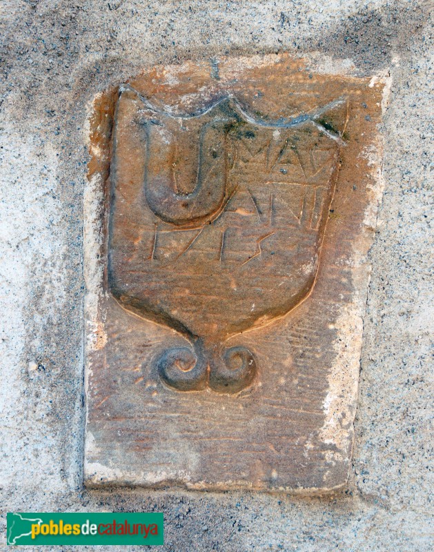 Bellaguarda - Escut a una llinda, 1715 (Foto: Albert Esteves, 2021) Bellaguarda - Escut a una llinda, 1715