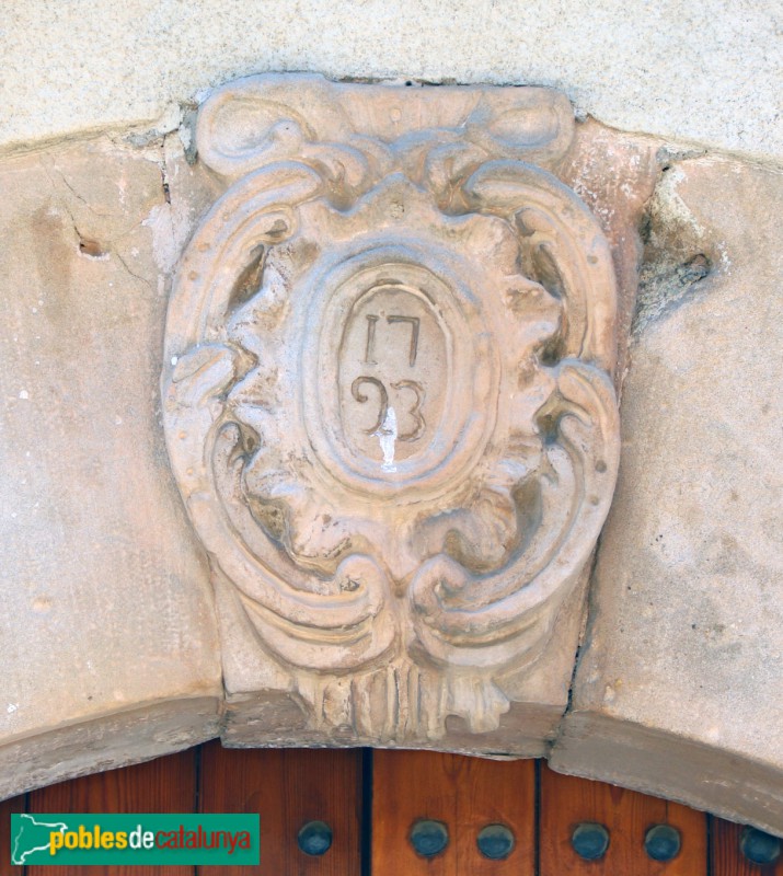 Bellaguarda - Porta, 1793 (detall de la llinda) (Foto: Albert Esteves, 2021) Bellaguarda - Porta, 1793 (detall de la llinda)