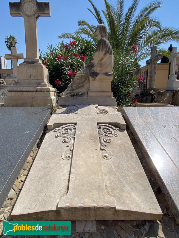 Barcelona - Cementiri de les Corts. Sepulcre Pere Serra i Pons