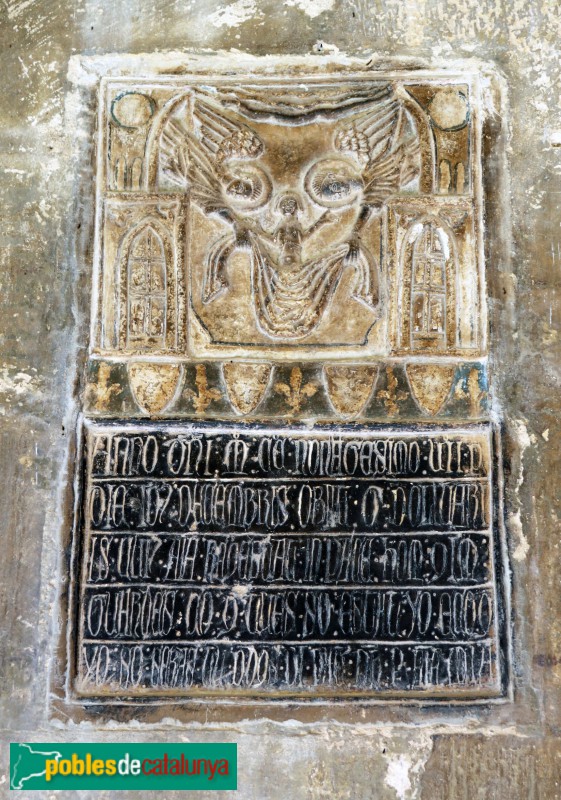 Tortosa - Catedral. Làpida de Guillem d'Oliveres (†1297)