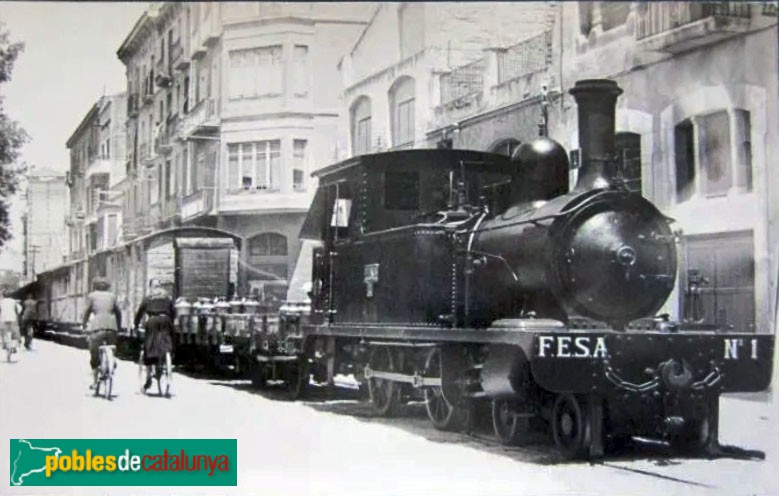 Tortosa - Locomotora del Carrilet. Postal antiga