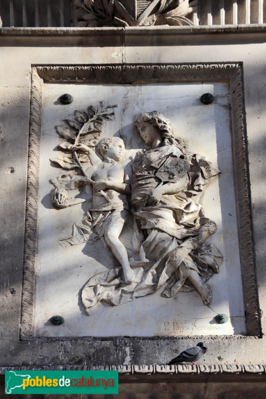 Barcelona - Monument a Antonio López. Relleu de Pagès Serratosa (Foto: Albert Esteves, 2021) Barcelona - Monument a Antonio López. Relleu de Pagès Serratosa