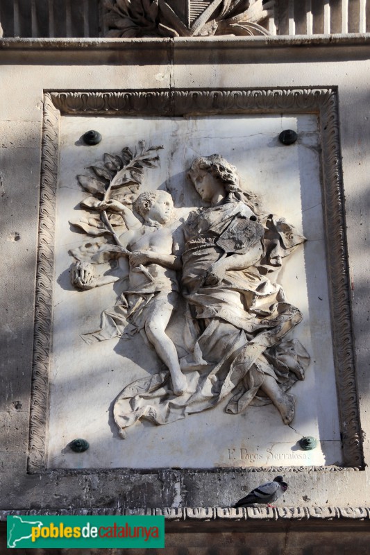 Barcelona - Monument a Antonio López. Relleu de Pagès Serratosa