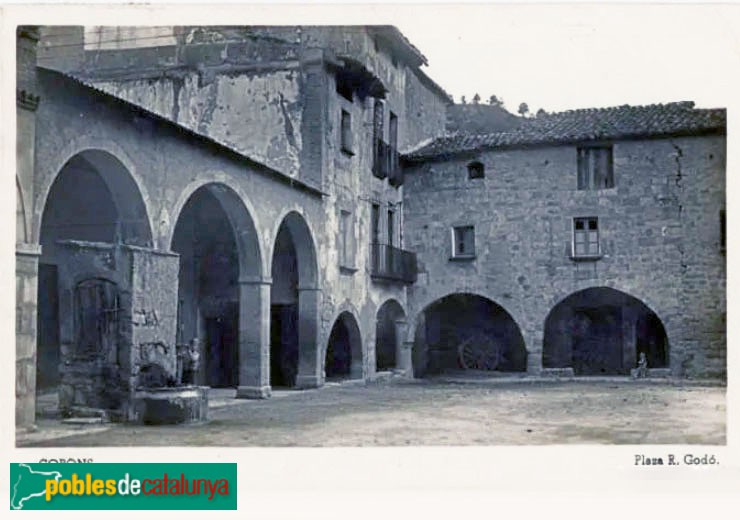 Copons - Plaça Ramon Godó. Postal antiga