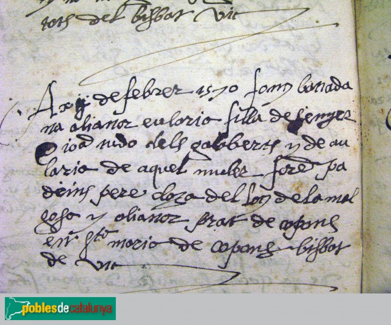 Copons - El Gelabert. Document de 1570. Fotografia aportada per Manuel Tudó Boix