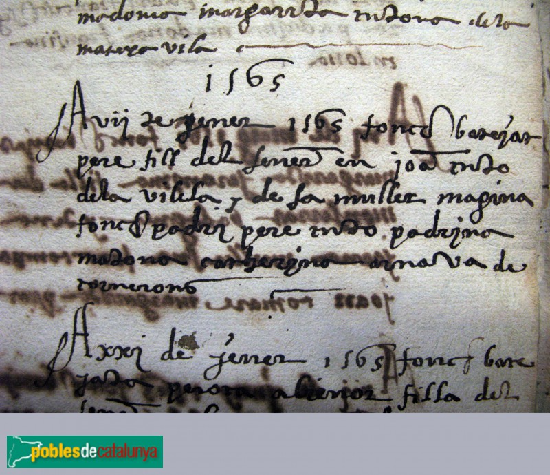 Copons - El Gelabert. Document de 1565. Fotografia aportada per Manuel Tudó Boix