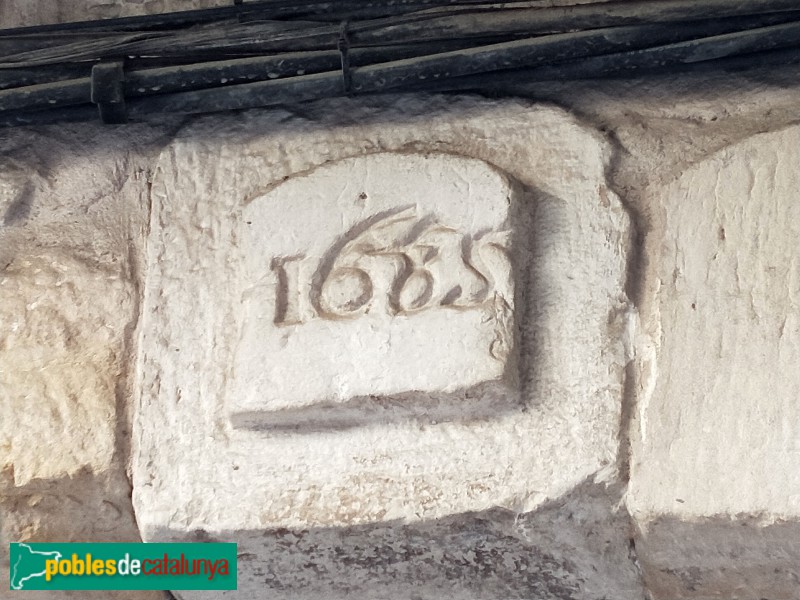 Juneda - Carrer dels Porxos. Llinda de 1685 (Foto: Anna Corcoll, 2021) Juneda - Carrer dels Porxos. Llinda de 1685