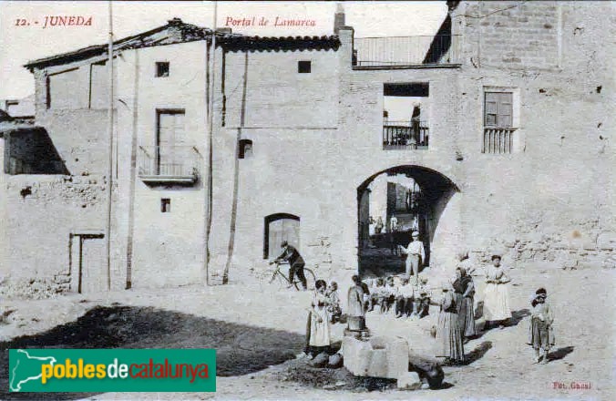 Juneda - Portal Lamarca. Postal antiga