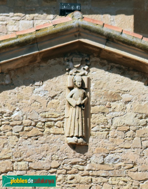 L'Espluga Calba - Església de la Concepció. Figura procedent d'una làpida sepulcral L'Espluga Calba - Església de la Concepció. Figura procedent d'una làpida sepulcral