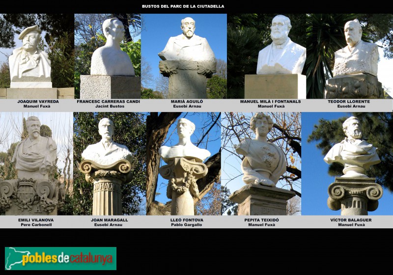 Barcelona - Parc de la Ciutadella - Bustos de personatges il·lustres
