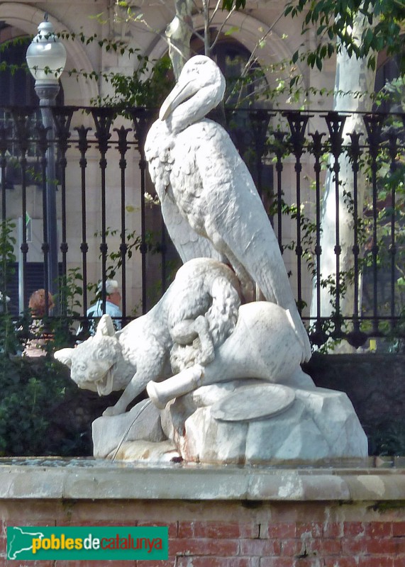 Barcelona - Parc de la Ciutadella. Font de la Cigonya i la Guineu