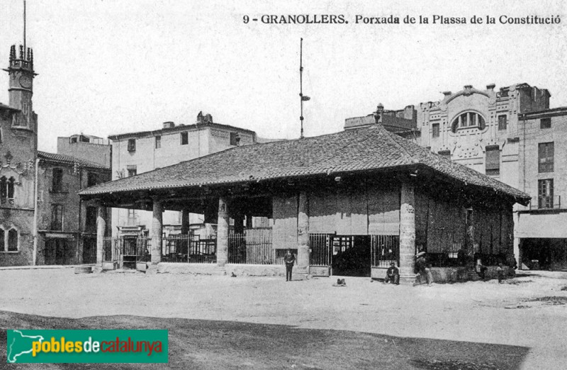 Granollers - Porxada. Postal antiga