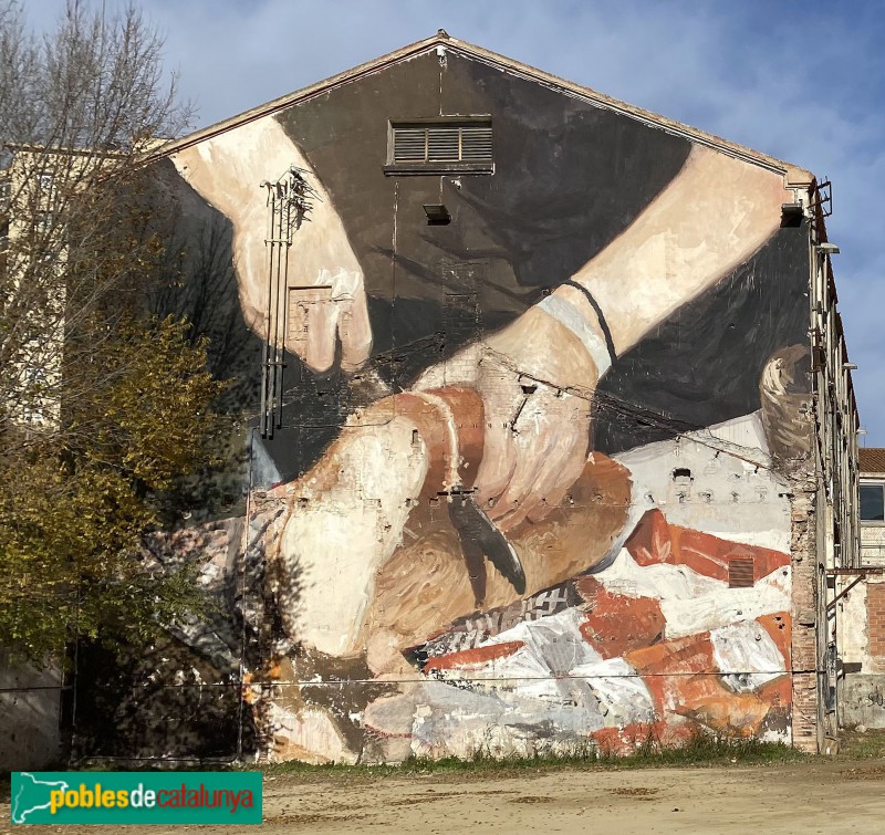 Granollers - Roca Umbert. Fàbrica de les Arts. Mural "Aquí no et faltarà pa..."