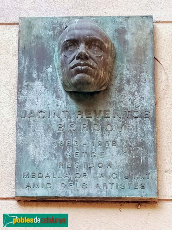 Barcelona - Monument al Doctor Jacint Reventós. Placa