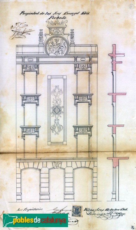 Barcelona - Galileu, 134. Plànol. Arxiu Històric Barcelona