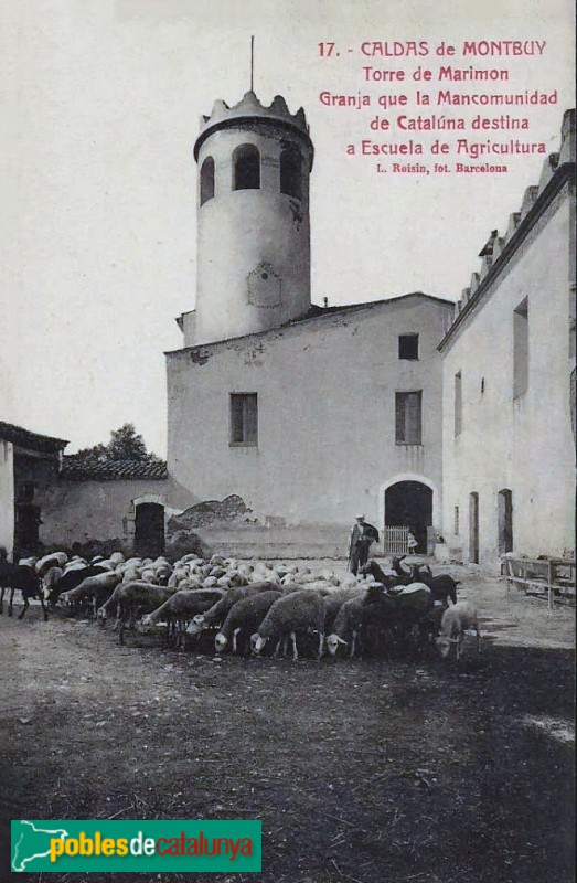 Caldes de Montbui - Torre Marimon. Postal antiga