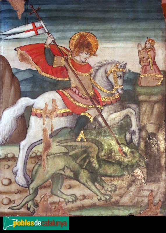Retaule de Sant Sebastià de Montmajor. Sant Jordi matant el drac