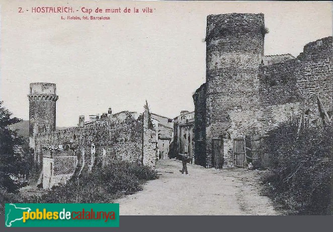 Hostalric - Portal de Barcelona. Postal antiga