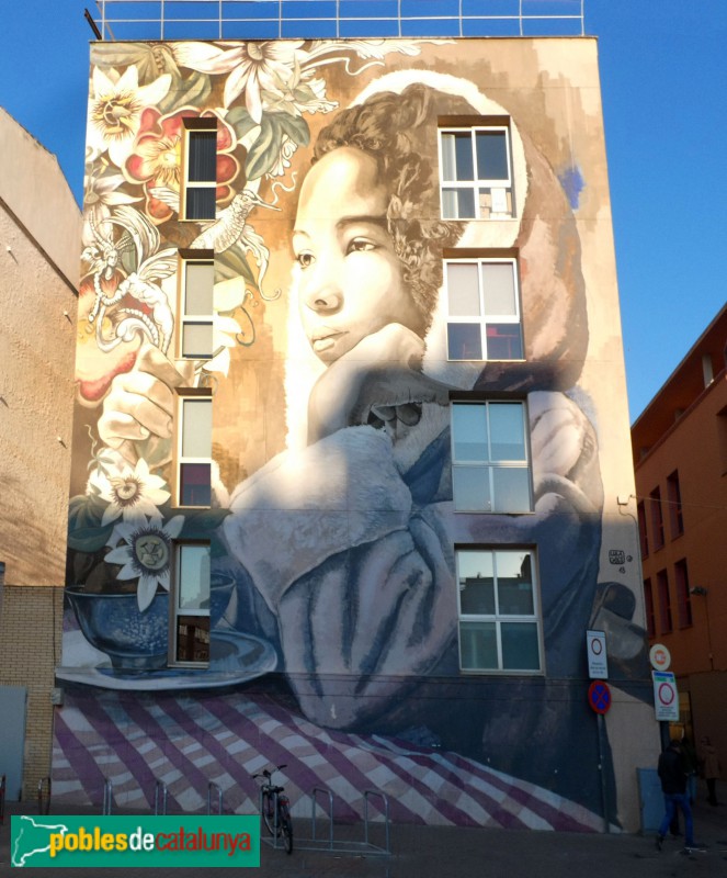 Vilanova i la Geltrú - Mural de la plaça del Mercat (Foto: Valentí Pons, 2022) Vilanova i la Geltrú - Mural de la plaça del Mercat
