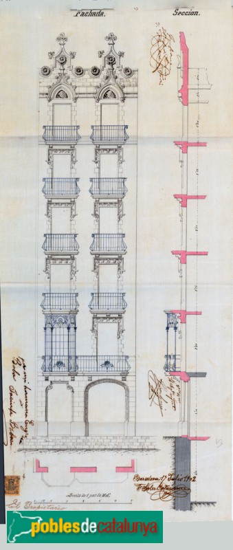 Barcelona - Aragó, 364. Plànol. Arxiu Municipal Contemporani de Barcelona